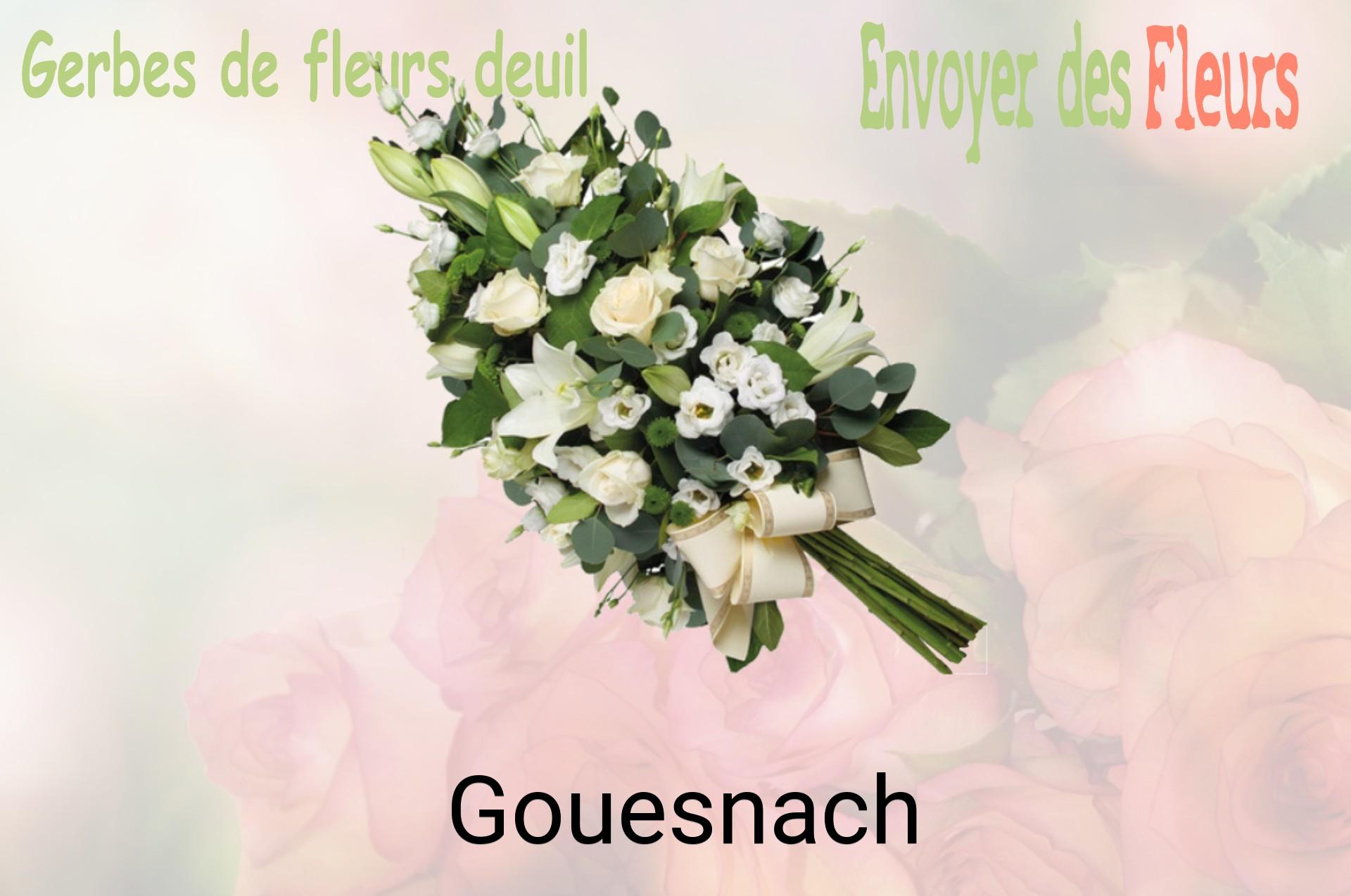 Gerbe de fleurs de deuil livrée à Gouesnach